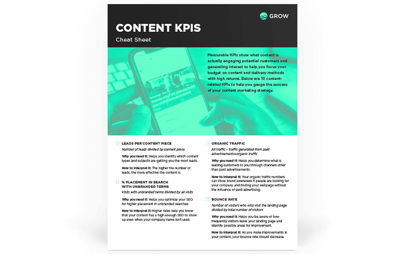 Content Marketing KPIs Cheat Sheet